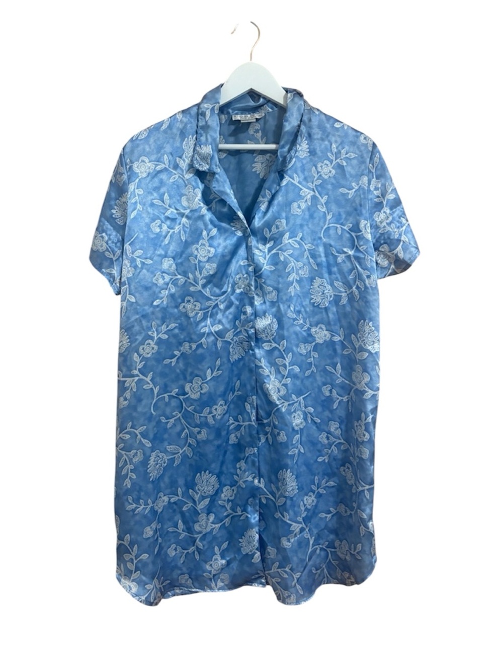 Morgan Taylor Intimates Vintage Y2K Size Large Blue Floral Nightgown